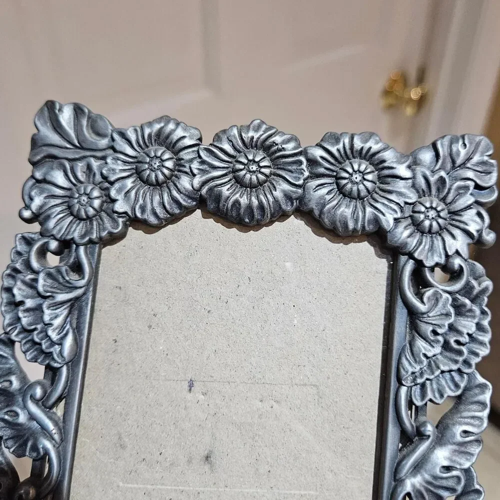 vintage cottagecore whimsigoth pewter small picture frame